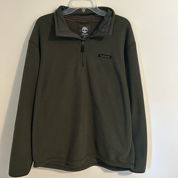 Timberland Other - Timberland waffle knit olive green 1/4 zip Pullover Jacket size XL.